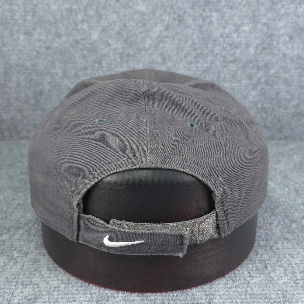 Nike Hat‎ Cap Kids Hook and Loop Gray Swoosh Logo Baseball Adjustable 4-7